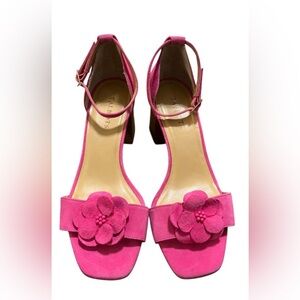 NEW!!!- Talbots Pink Suede Floral Heels